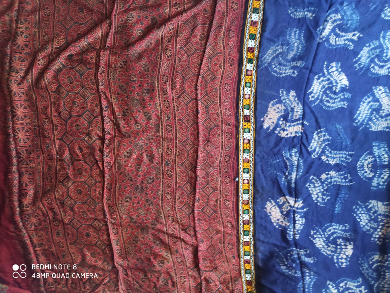 Ajrakh Hand Block Print, Natural Dye Sarees