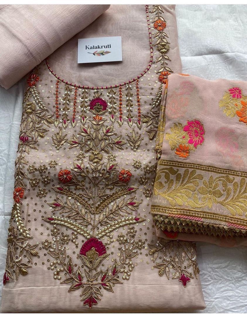 Embroidered Chanderi Suits