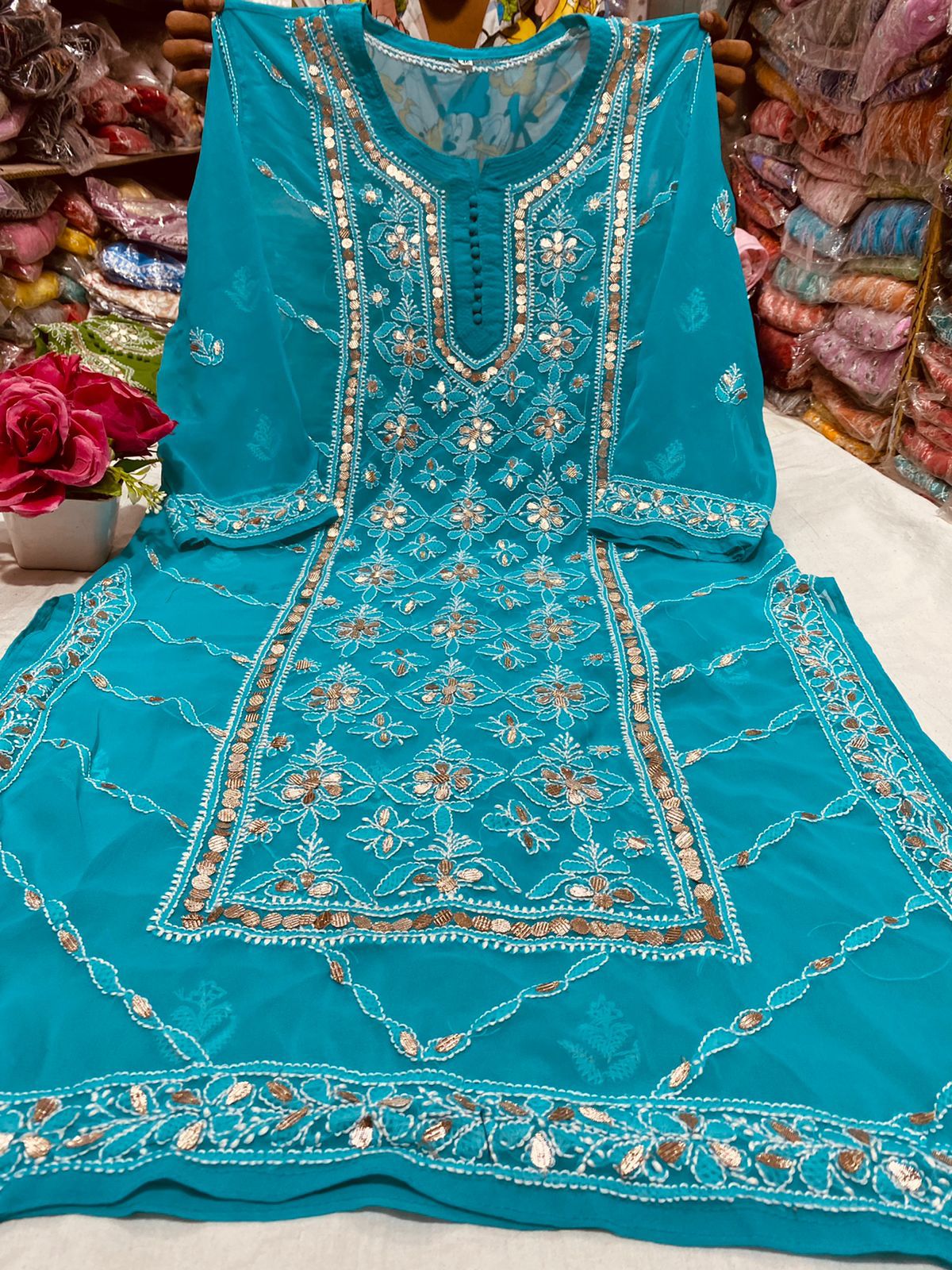 Chikankari Gota Work Kurtis