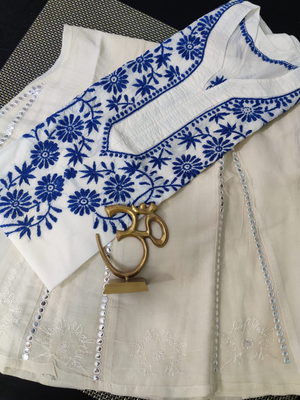Lucknowi Embroidered Kurti with sharara