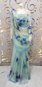 Stunning Hand Painted Organza Sarees