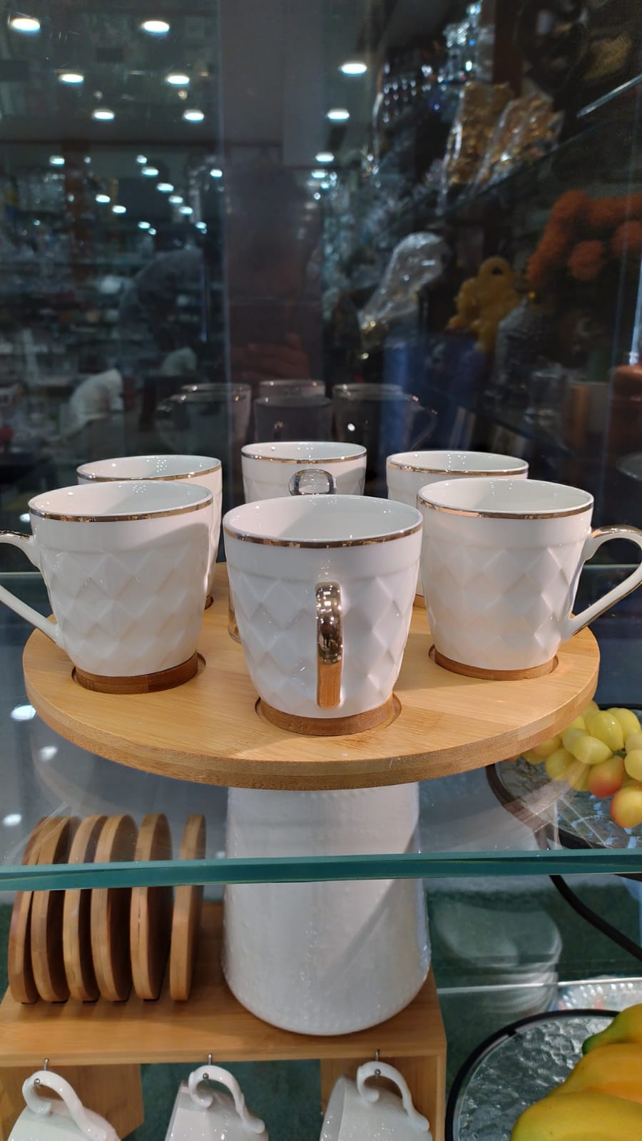 Porcelein Cups with revolving base