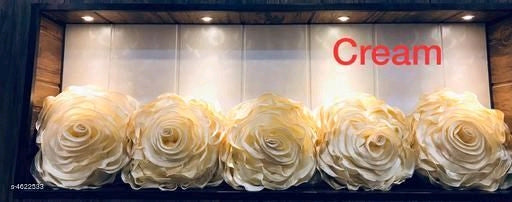 Rose Shape Satin Cushion Covers M4