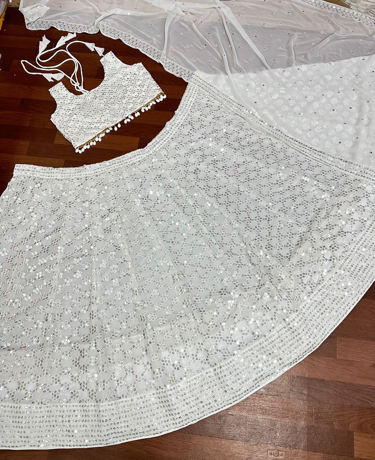 Georgette Sequins work Lehenga Choli