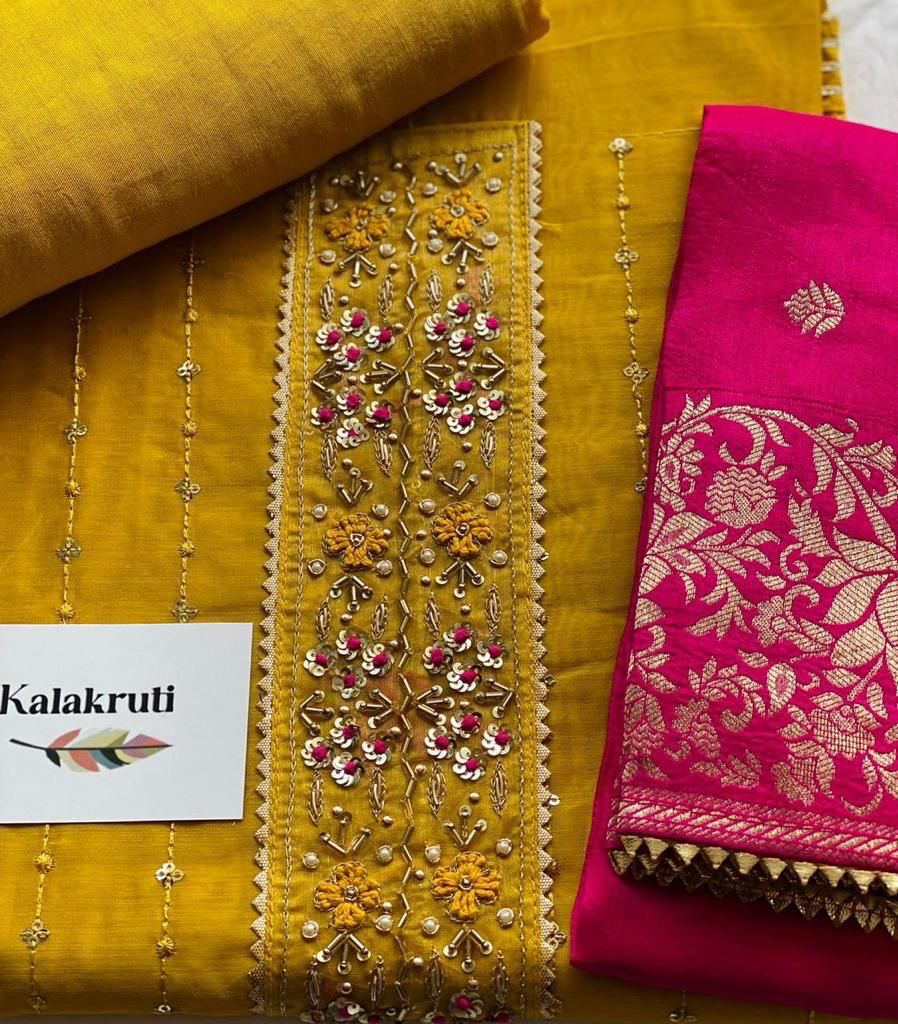 Embroidered Chanderi Suits
