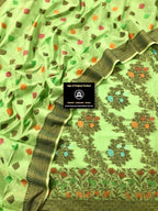 Benarsi Cotton Silk Suit with Zari and Resham weaving