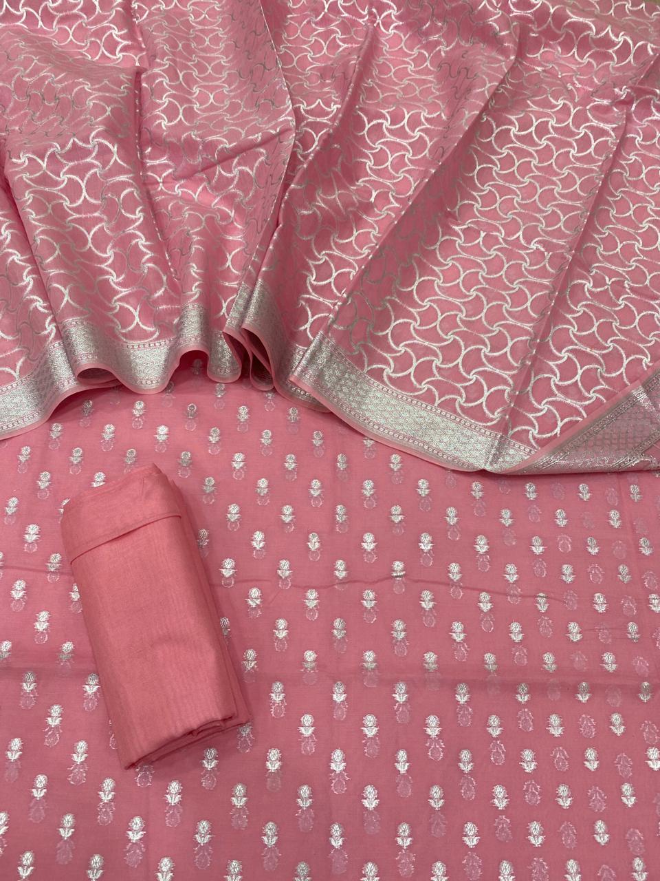 Benarsi Silver Zari Lorex Suit