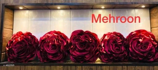 Rose Shape Satin Cushion Covers M4