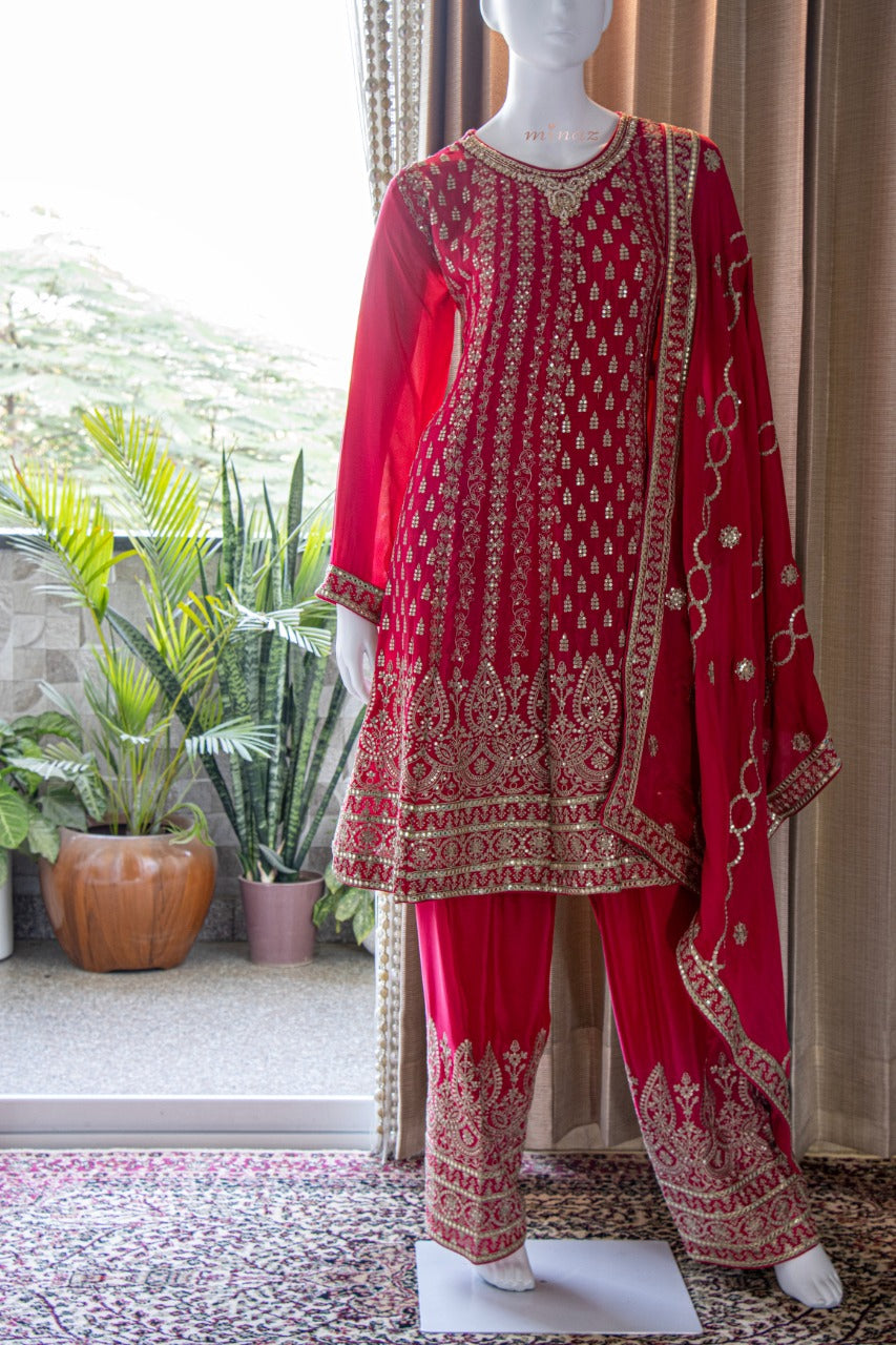 Chinnon Short Anarkali with Salwar