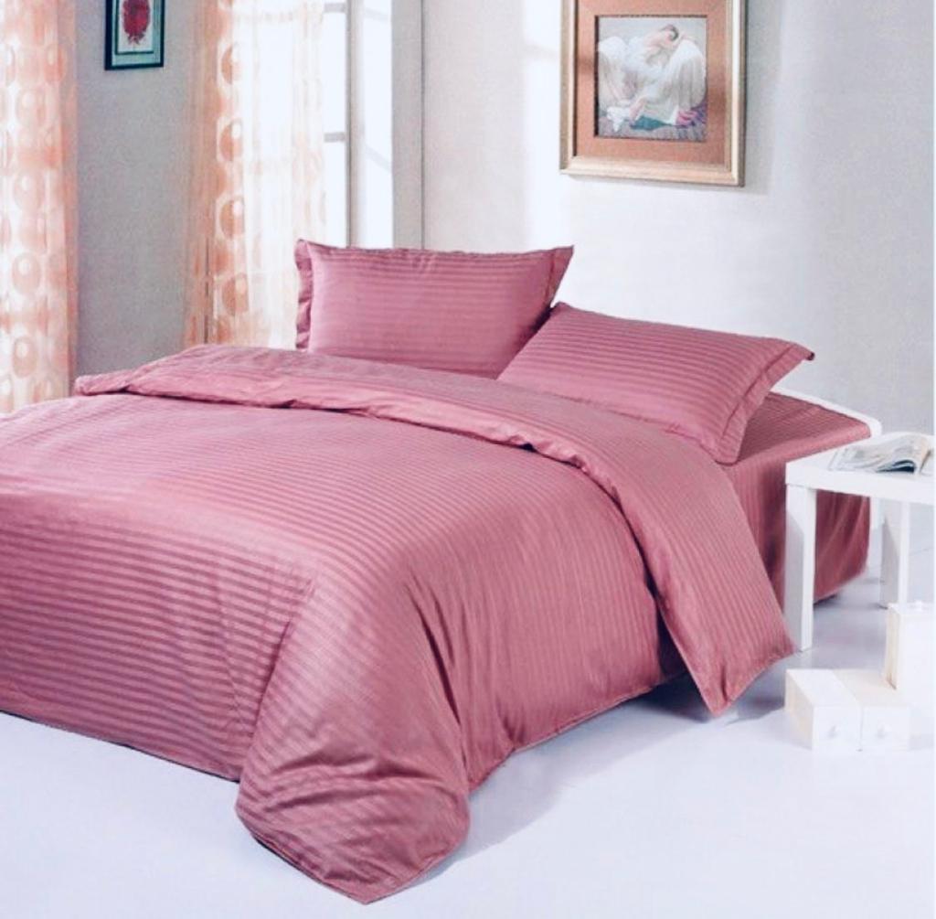 Satin Stripe Double Bedsheets