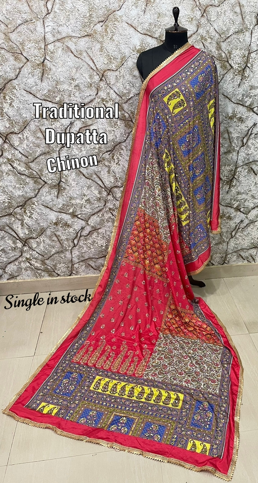 Traditional Chinnon Uppada Silk Dupattas