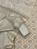 Handloom Chanderi with zari boota