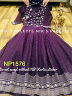 Viscose Modal Chanderi Anarkali with badla work