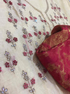 Chanderi Shirt with Gotta work, Benarsi Silk Colored Dupatta n Shantoon Bottom