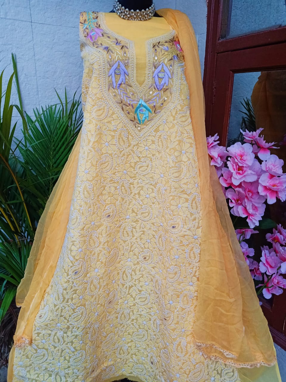 Exquisite Chikankari Suits with Parsi Gara Embroidery