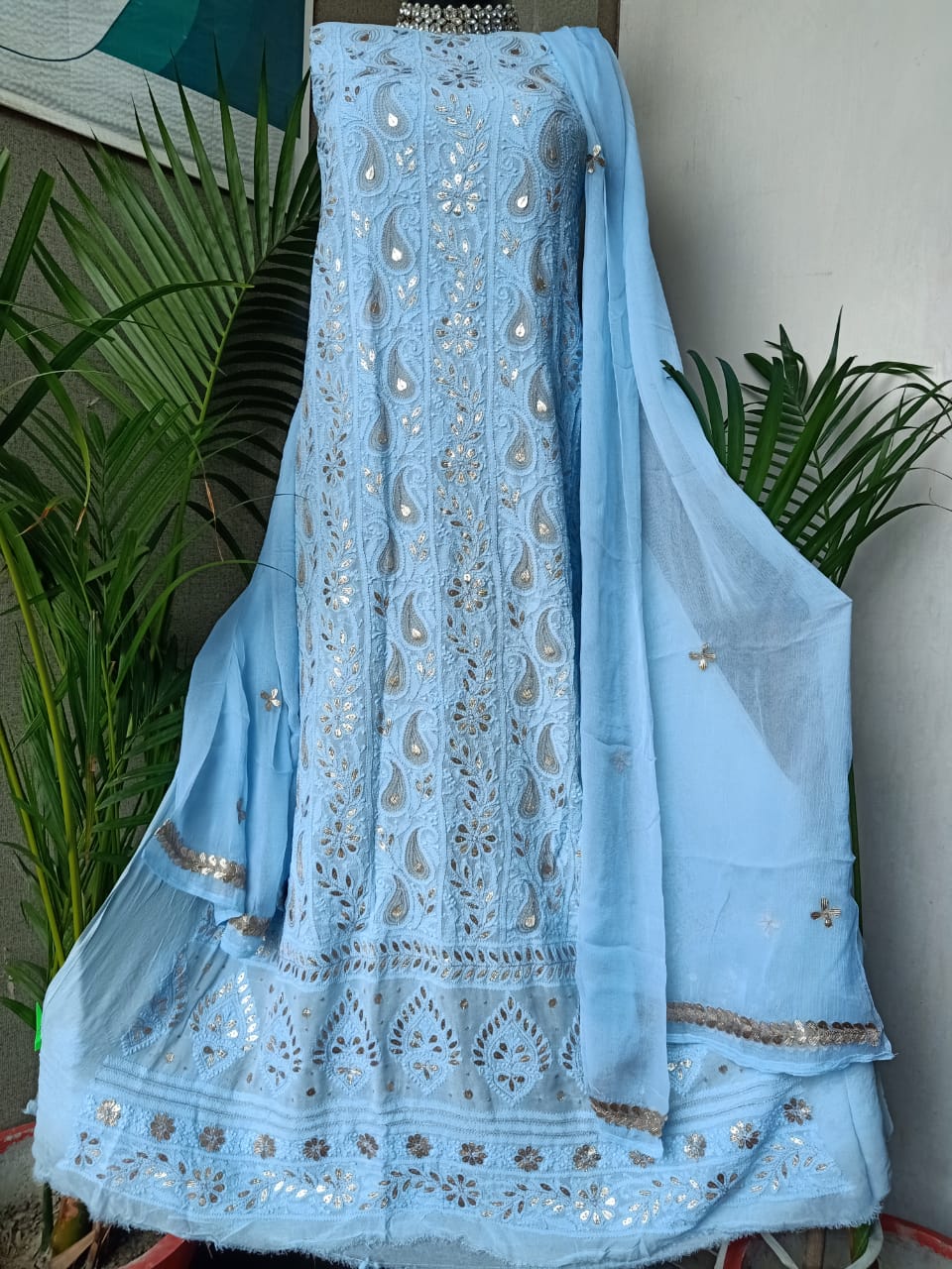 Viscose Georgette Gorgeous Chikankari Kurta n Dupatta Set