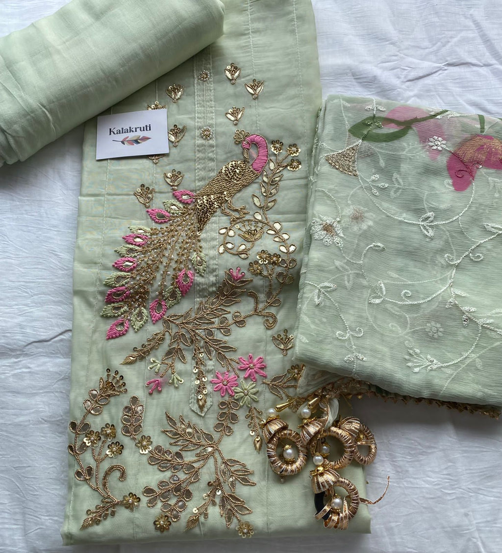 Embroidered Chanderi Suits