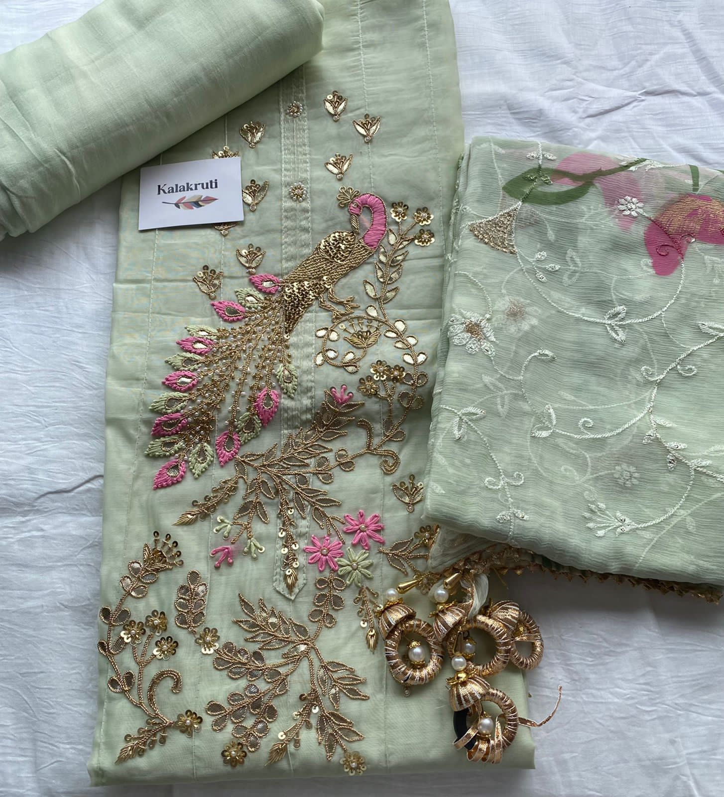 Embroidered Chanderi Suits