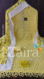 Cotton Suit with crochet work