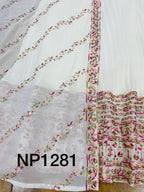 Georgette pleated gown with sequins embroidery