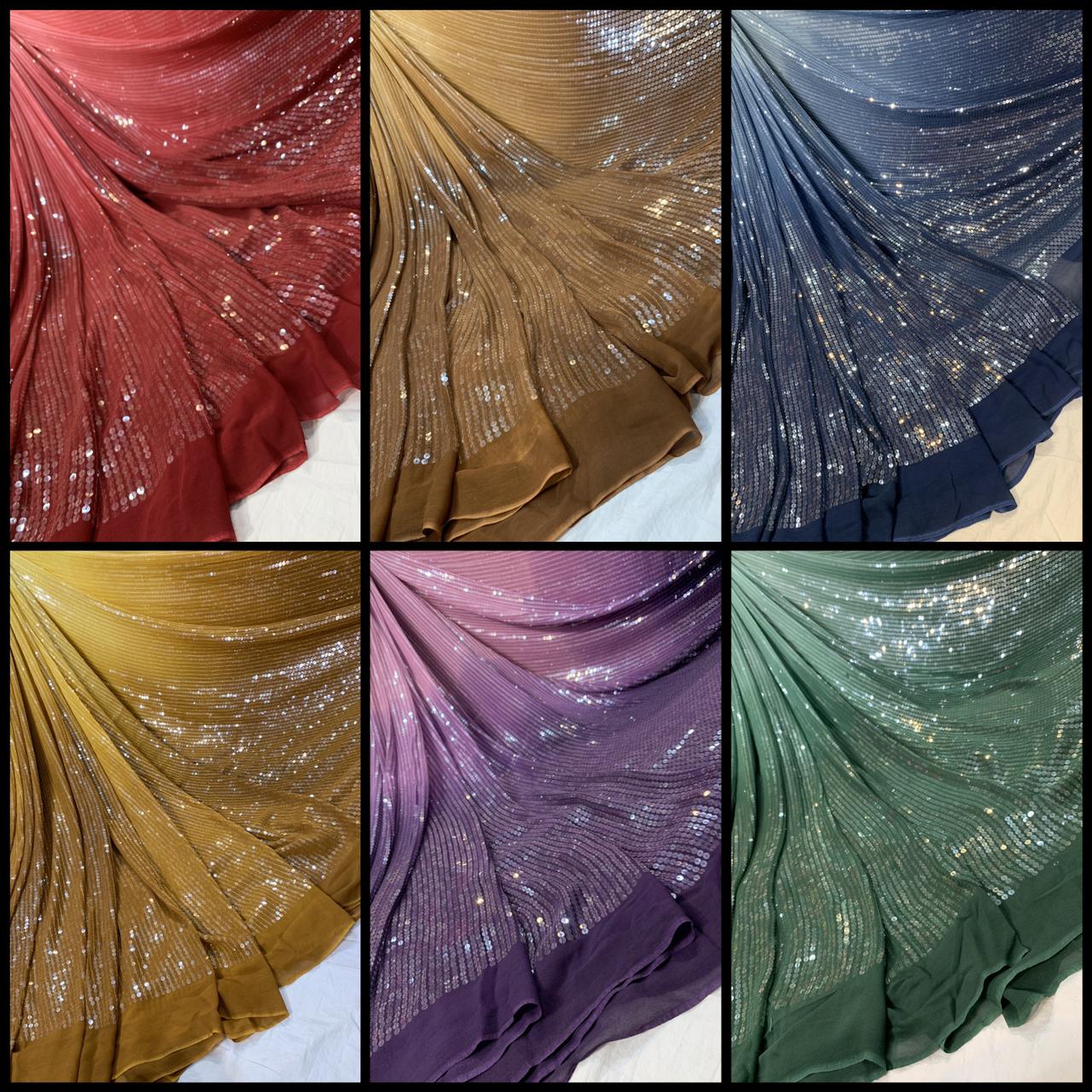 Georgette Sequinned Sarees