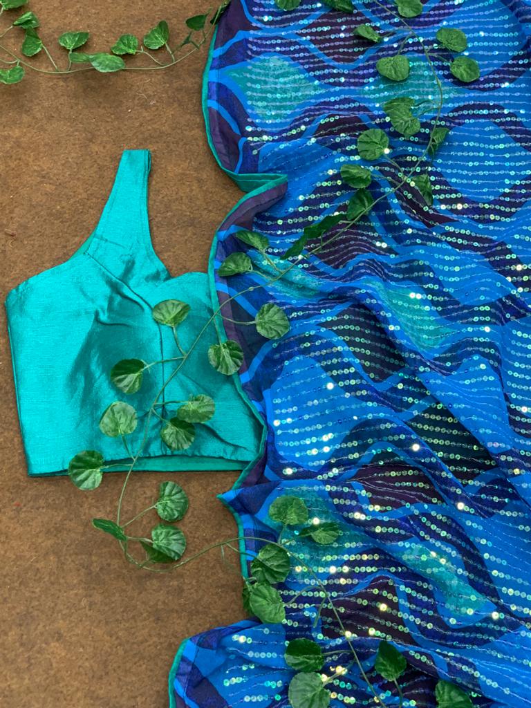 Beautiful Sequins Saree