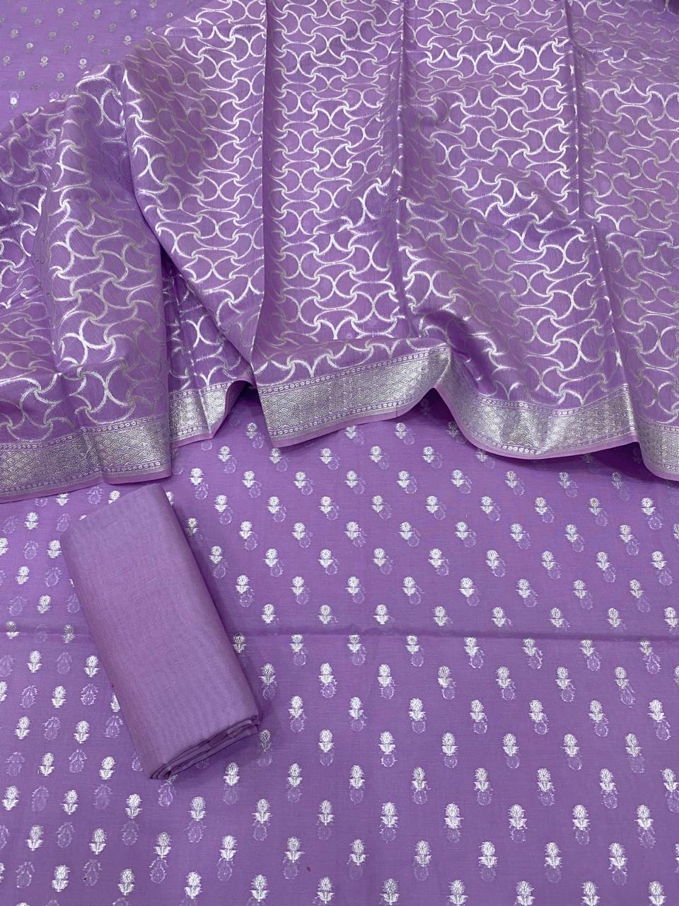 Benarsi Silver Zari Lorex Suit