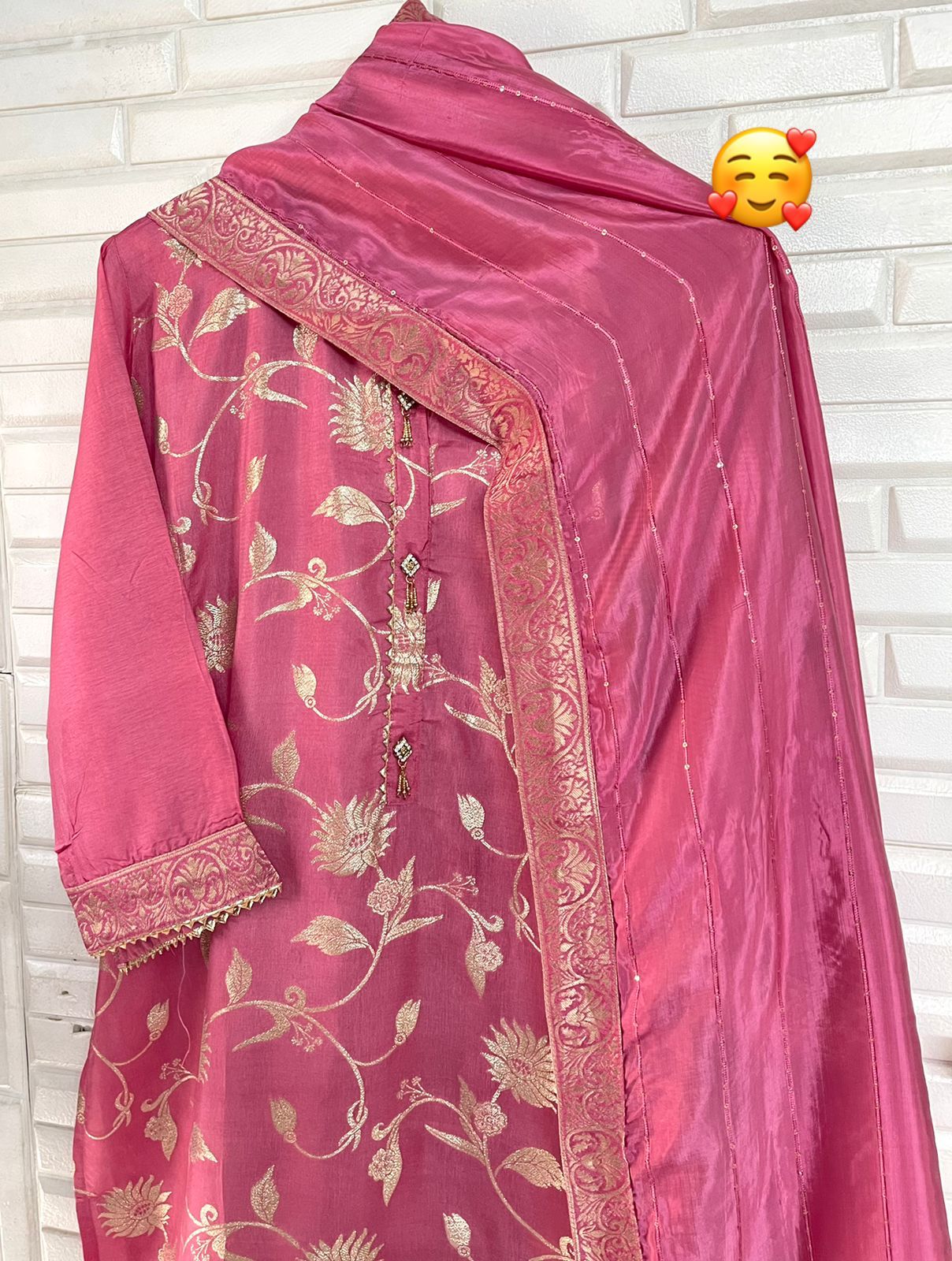 Chanderi Silk Semi Stitched Suit