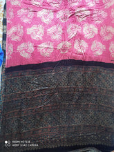 Load image into Gallery viewer, Ajrakh Hand Block Print, Natural Dye Sarees