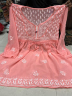 Georgette Chikankari Short Kurtis/Tops
