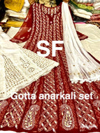 Chikankari Anarkali Sharara with gotta patti work