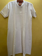 Chikan Pin Tuck Night Dress(Knee Length)