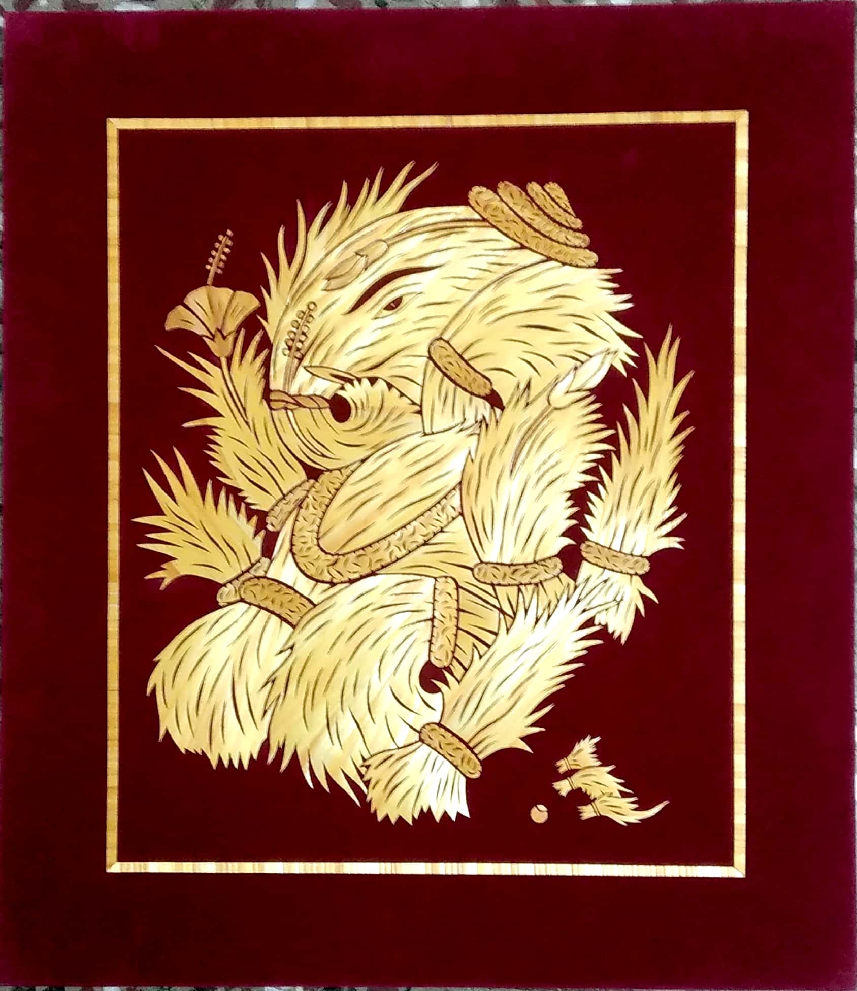 Beautiful Art Work from golden grass of wheat