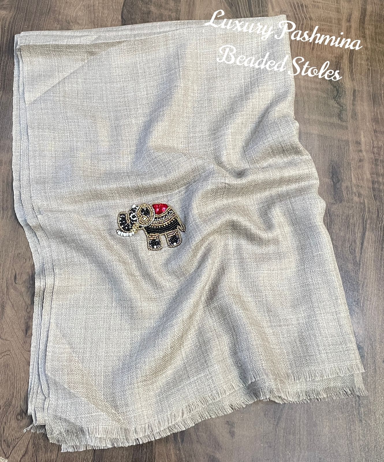 Woolen Stoles with beaded patch