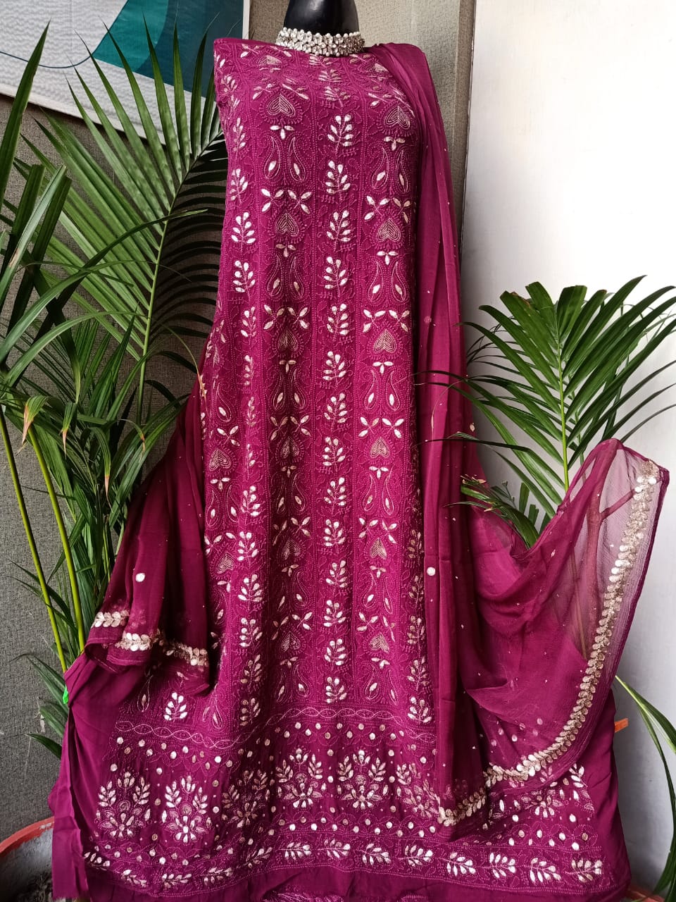 Viscose Georgette Gorgeous Chikankari Kurta n Dupatta Set