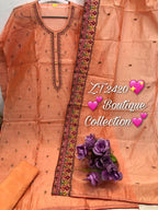 Stunning Chanderi Embroidered Suit, Chanderi Dupatta