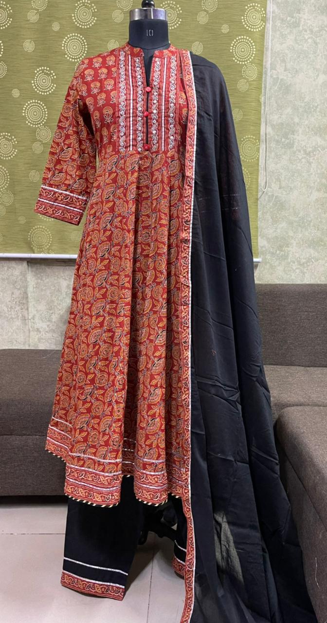 Cotton Kalidar Kurti with Pant (KB)
