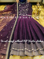 Viscose Modal Chanderi Anarkali with badla work