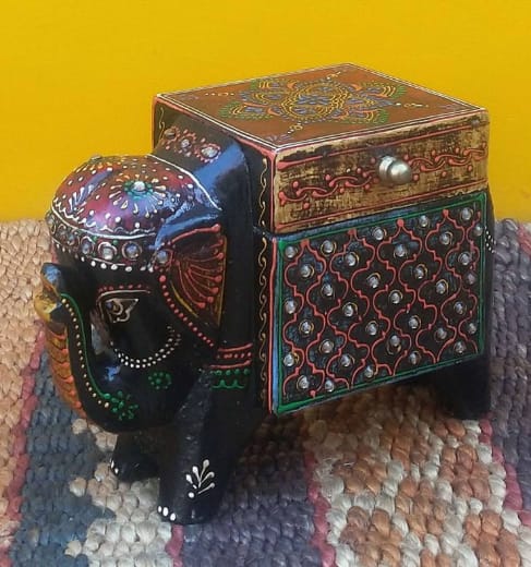 Wooden Elephant Box