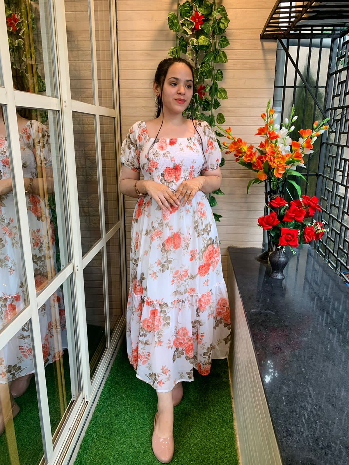 Georgette Flower Dress