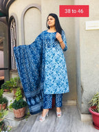 Handblock Cotton Shirt with Pant
