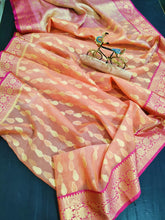 Load image into Gallery viewer, Benarsi Kora Organza Silk Sarees