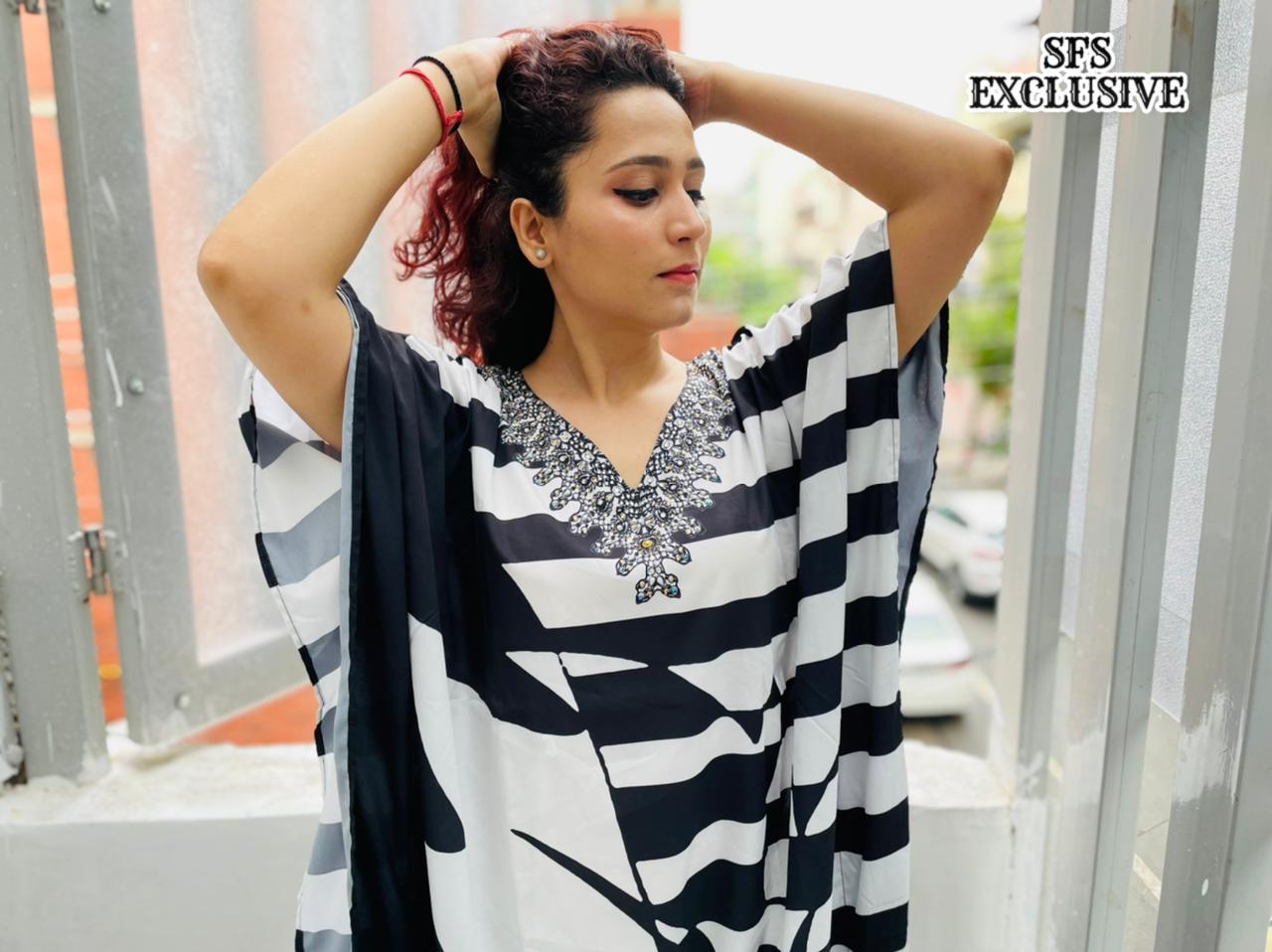 Crepe Kaftans with handwork