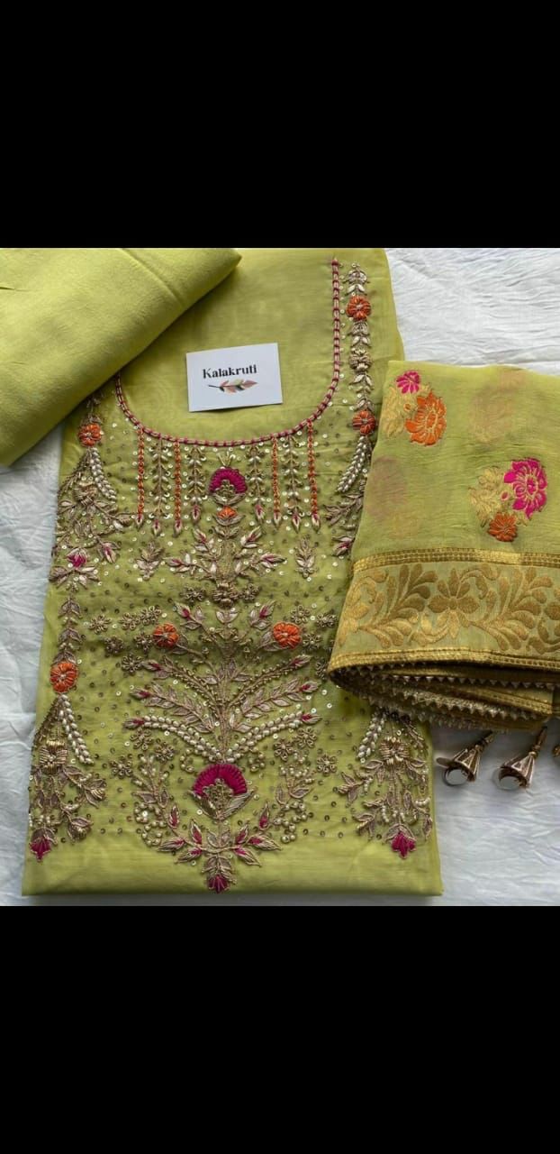 Embroidered Chanderi Suits