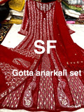 Chikankari Anarkali Sharara with gotta patti work