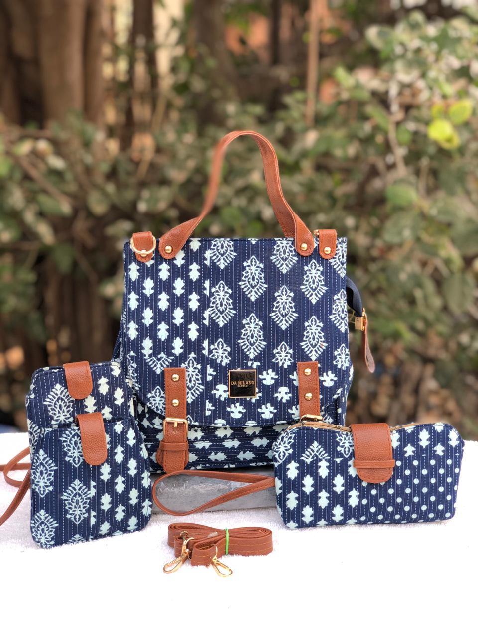Ikat Handbag (3 piece set)