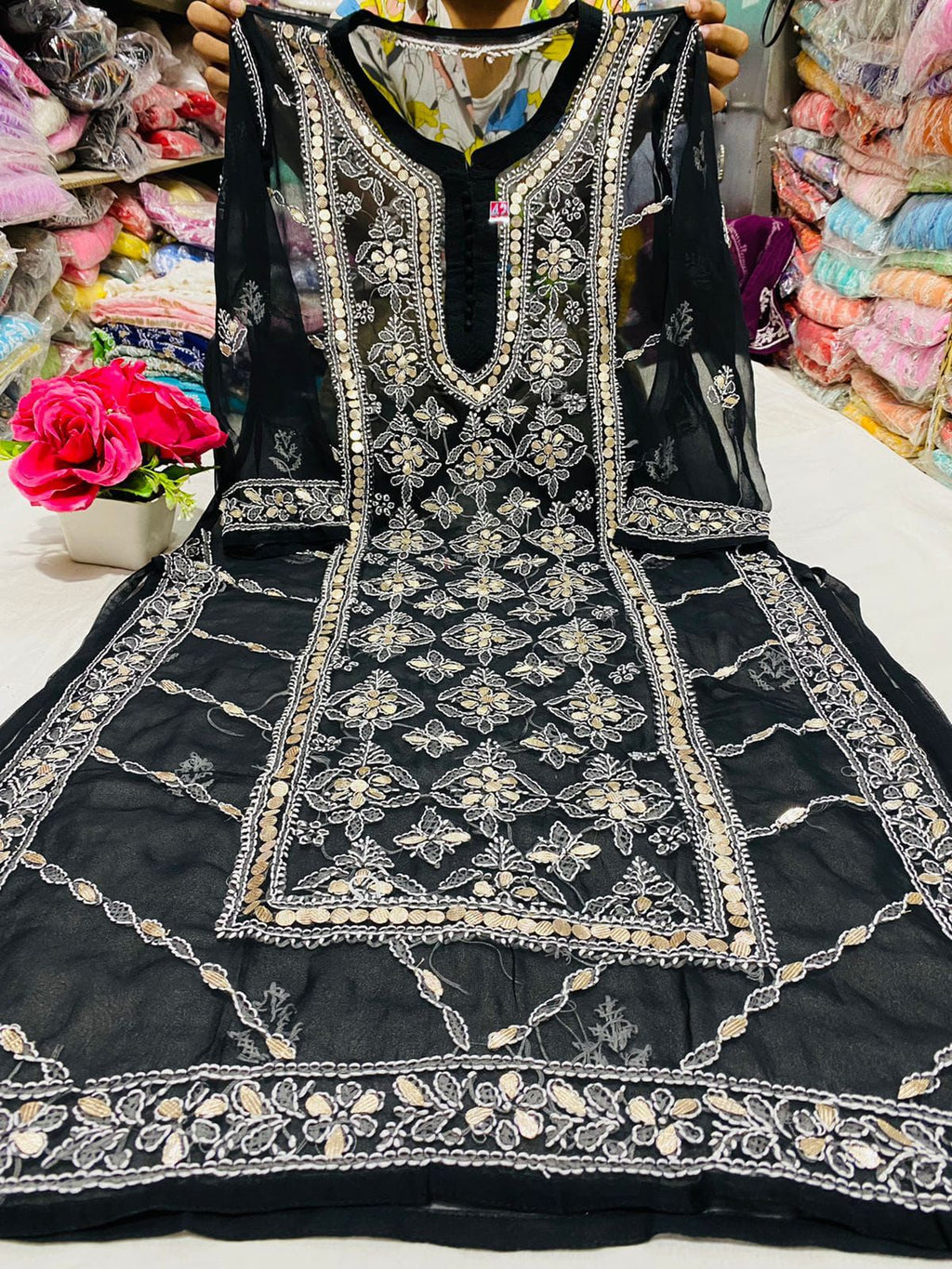 Chikankari Gota Work Kurtis