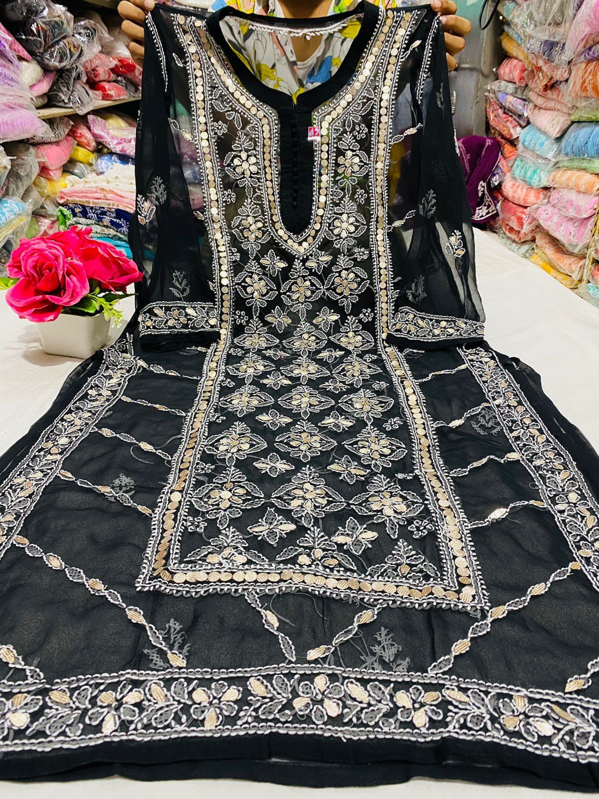Chikankari Gota Work Kurtis