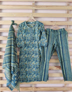 Handblock Cotton Shirt with Pant