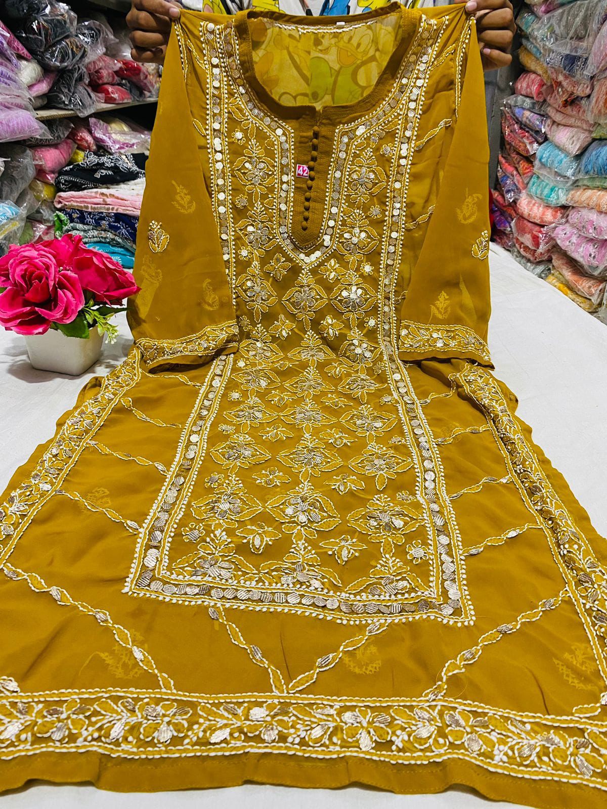 Chikankari Gota Work Kurtis